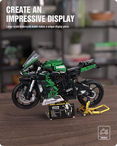 Nifeliz H2 Motorcycle Model Building Kit, Build An Impressive Motorcycle Display Model, Large Motorcycle Building Set Gift Idea For Adults (2088 Pcs) #TOP1