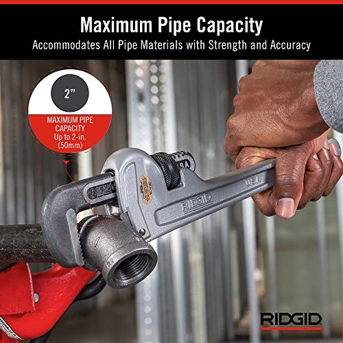 Image of RIDGID 24 inch & 18 inch Aluminum Straight Pipe Wrench - 47057 & 31105 Model 824, 31100 Model 818