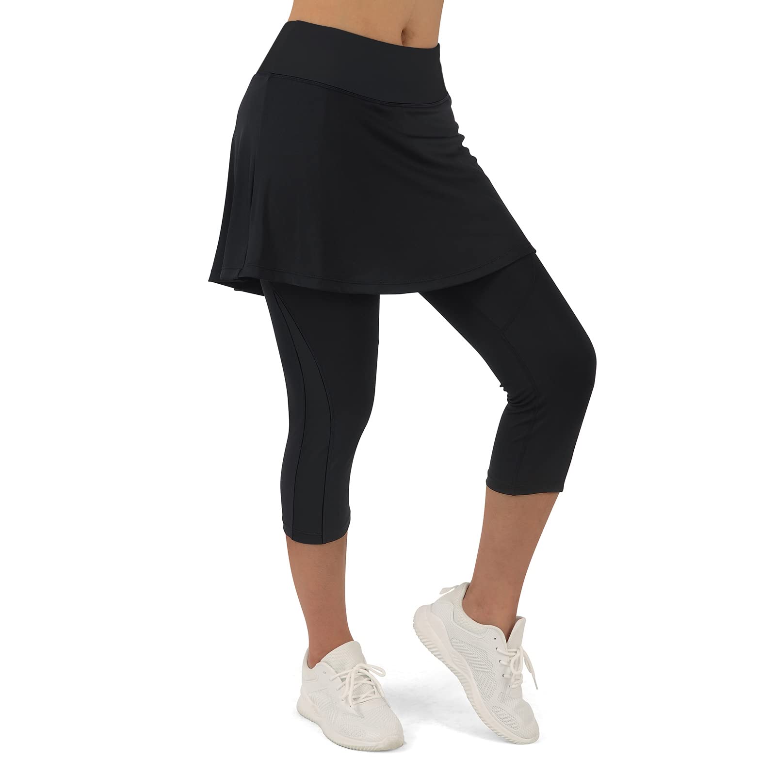 ANIVIVO Skirted Legging for Women, Yoga Legging with Skirts &Women Tennis Leggings Clothes Pockets