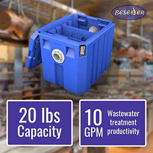 Commercial Grease Interceptor Trap 20 Lb - Plastic Grease Trap Under Sink For Restaurant Cafe - Under Sink Grease Trap 10 Gpm - Waste Water Oil-Water Separator For Restaurant - Grease Trap Plastic #TOP2