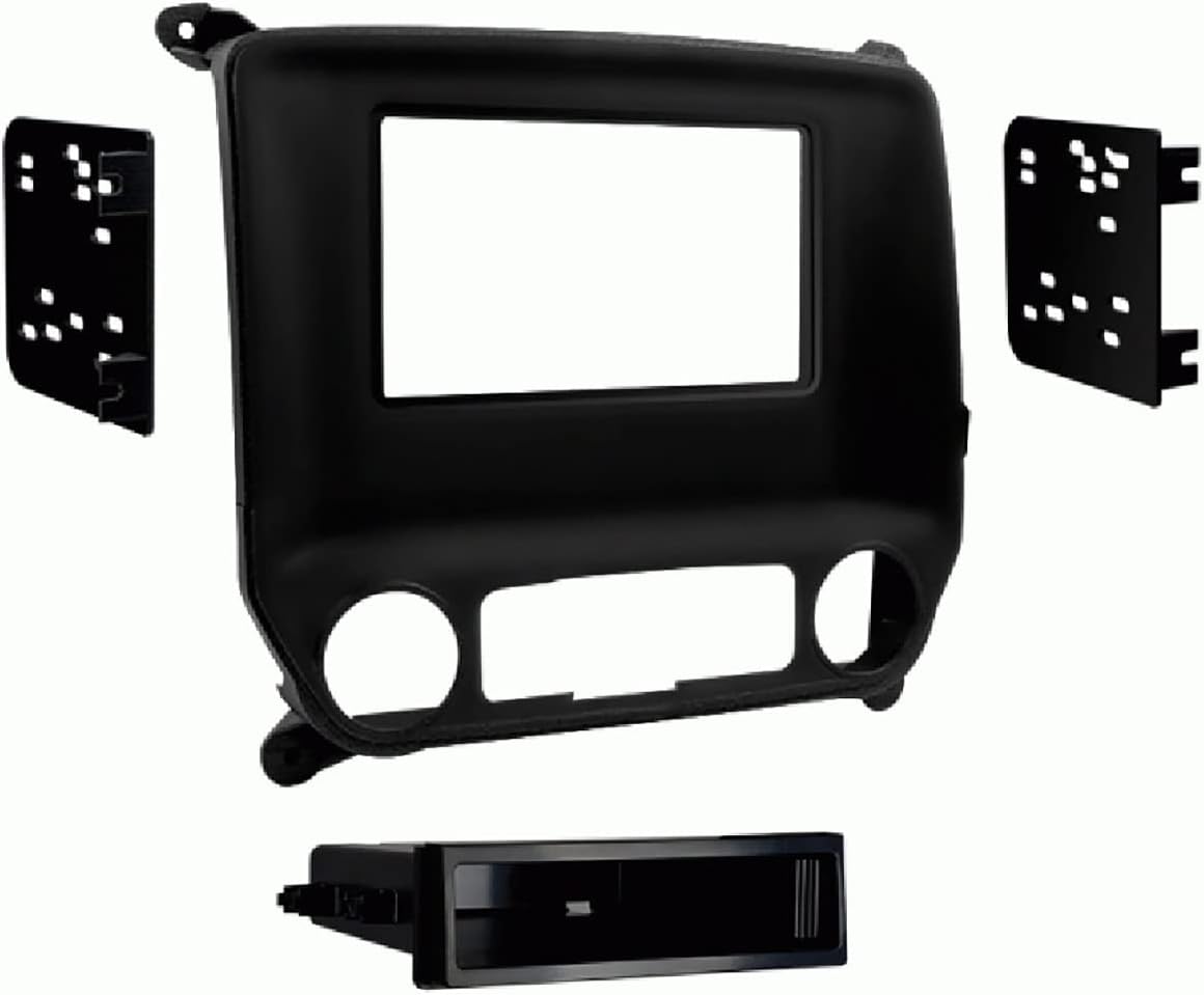 Metra Electronics 99-3014G Custom Fit Mounting Kit ISO DIN w/Pocket Or Double DIN Radio Provision Incl.: Radio Trim Panel/Radio Brackets/Pocket/Screws Custom Fit Mounting Kit, Black