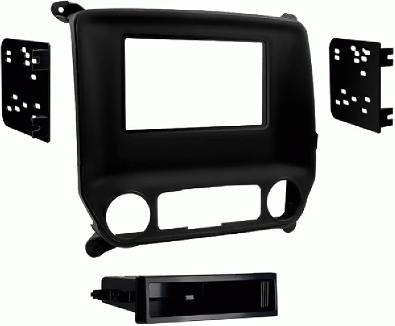 Kit de instalação de rádio Metra 99-3014G para Chevrolet Silverado e GMC Sierra 2014 ou superior – ISO DIN ou Double DIN, preto