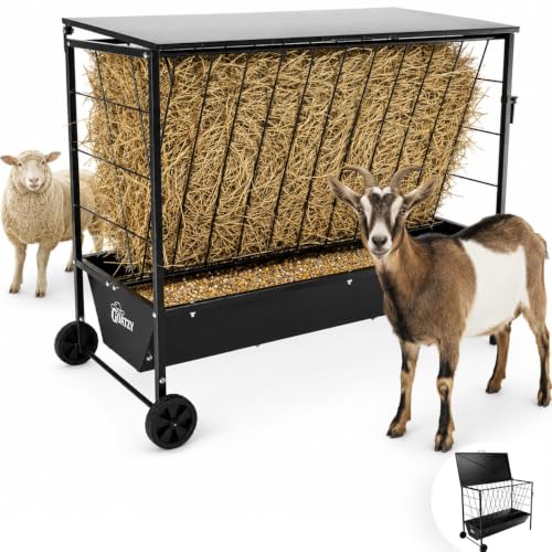 Goatzy Covered Mobile Hay Feeder
