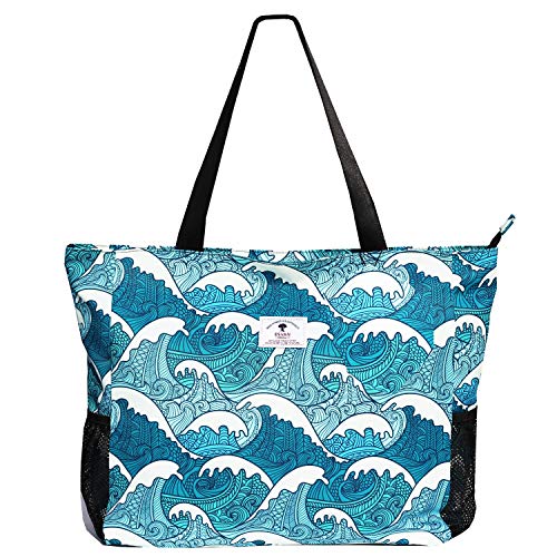 ESVAN LARGE BEACH BAG Water Resistant Lightweight 20 inch Women Oversize Tote Bag for Gym Beach Travel Pool Yoga Nurse4