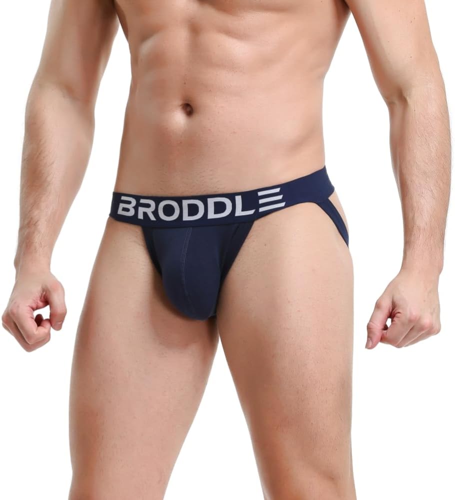 BRODDLE Men's Jockstrap Underwear Active Athletic Supporters Elastic Waistband Jock Straps Male