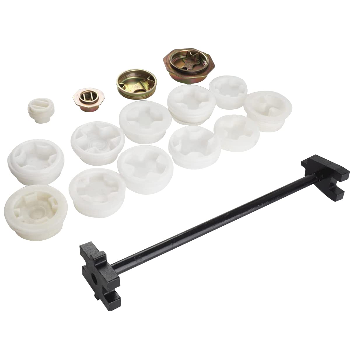 GFFG Iron Drum Bung Wrench Fits with Coating for 2" and 3/4" Bung Caps Oil Drum Lid Opener Barrel Full Copper Iron Barrel Wrench