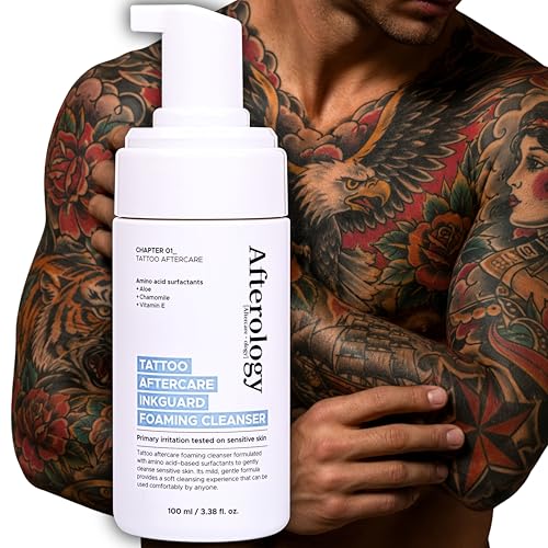 Afterology Tattoo Soap, Unscented Tattoo wash with Clean + Vegan Ingredients,aftercare wash for fresh ink,3.38 fl.oz