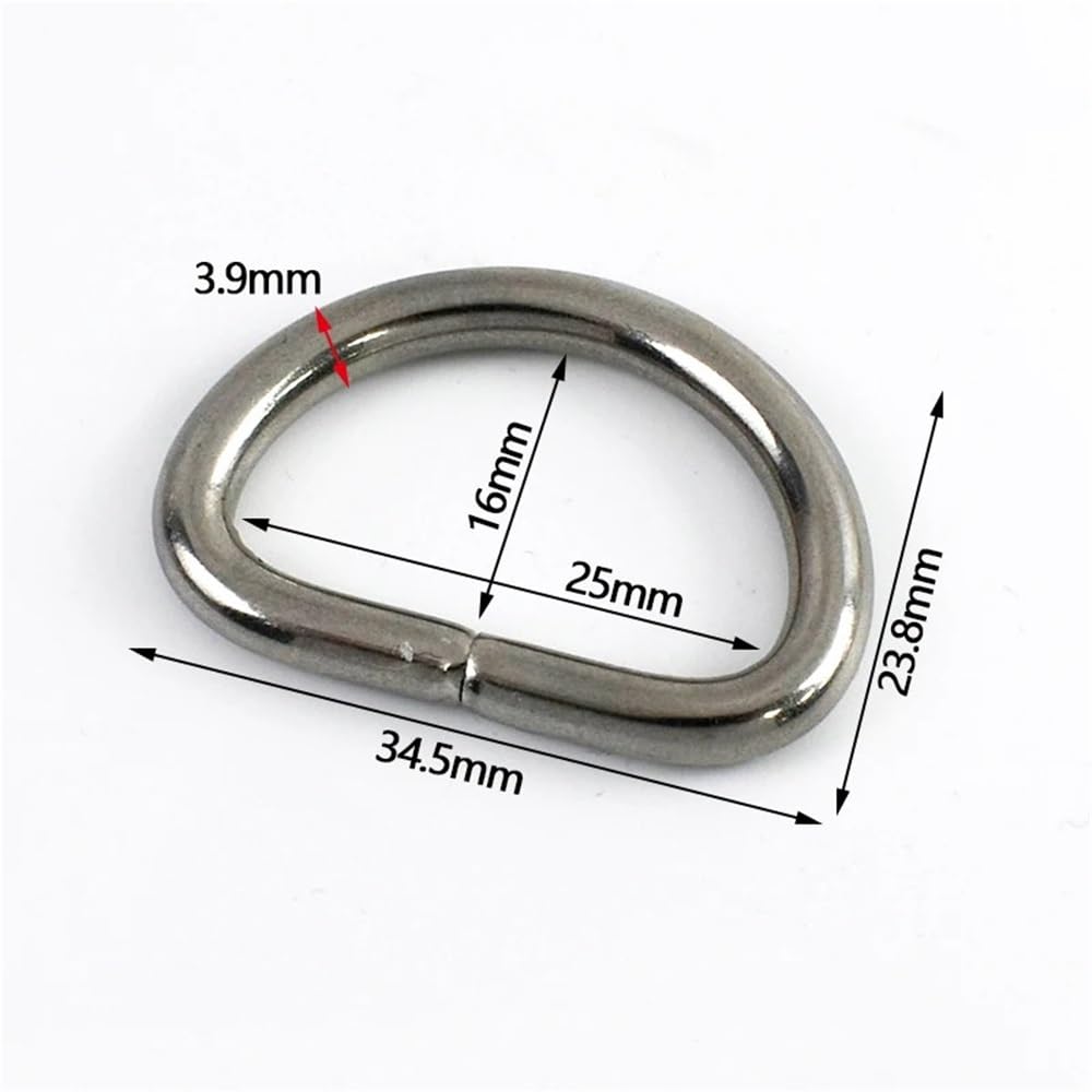 Pierścionki Kwadratowe zapięcie Torba Pasek parciany Obroża dla psa Karabińczyki Pętle Haczyk(01-SS-32mm,10Pcs)