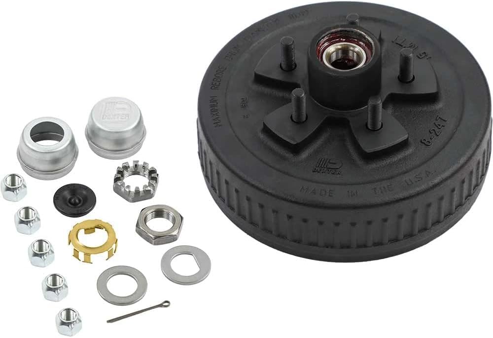 SOUTHWEST WHEEL Pre-Greased Easy Assemble 5 on 4-1/2" Hub and Drum USA Self-Adjusting Electric Brake Kit for 3,500 lbs. Trailer Axle