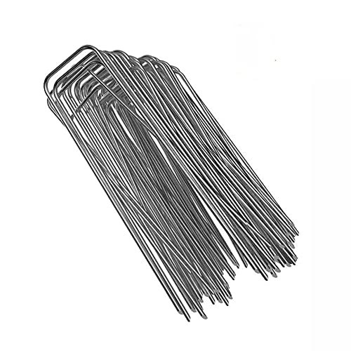 BoBoHome 100 Piezas Clavija De Jardín En Forma De U Grapa De Jardín Clavijas De Película De Clavo De Tierra para Jardín 0.25x4x20cm