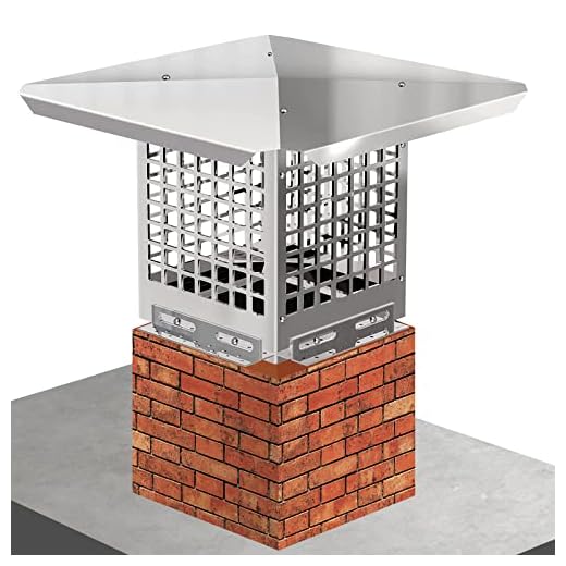 Flieeya Chimney Cap, Stainless Steel Chimney Cap, 8" x 8"Bolt On Single Flue Chimney Cover 304 Stainless Steel Fireplace Chimney Cover Adjustable for Outdoor Masonry Chimney