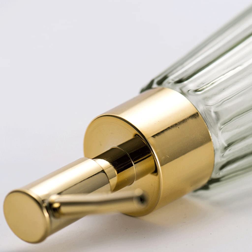 Dispenser di Sapone in Vetro da 10,5 Once Dispenser di lozione Conico per Bottiglia Trasparente da appoggio per Cucina Bagno
