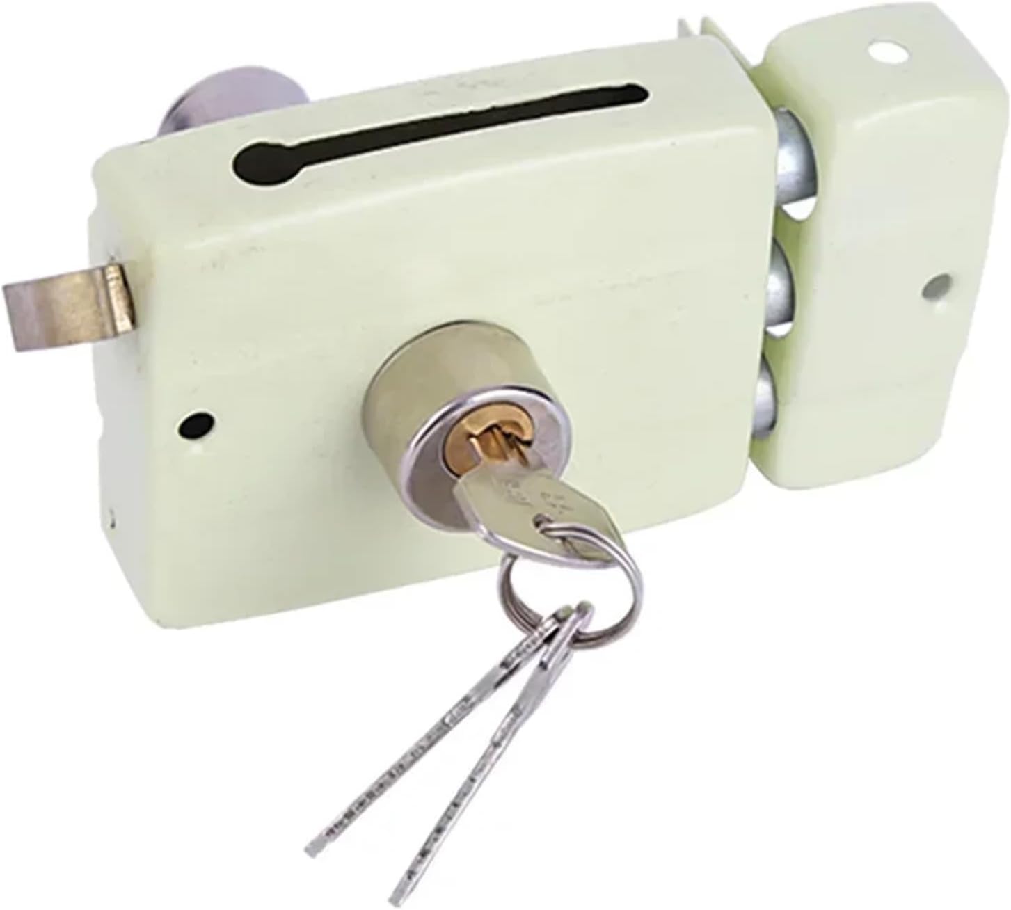 Best Exterior Iron Door Locks Security Lock Multiple Insurance Lock Wood Gate Lock for Furniture Hardware Lock Pick 1Pcs(Straight Tongue)