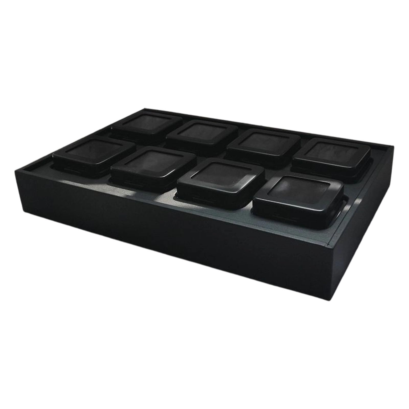 HDOYTXXM Metal and Glass Cover Jewelry Storage Trays with Clear View for Diamonds and Gemstones Multi Compartment Box Small Jewelry Tray