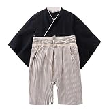 Meijunter Baby Jungen Stramplers Jumpsuits Hakama Style Kimono Suit Top Hosen Sets Säugling Kleinkind Babysuit Lange Ärmel Winter Herbst Overalls Kleider Outfits 3-9 Monate
