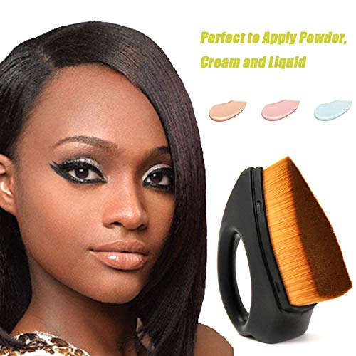 Upgrade New Foundation Makeup Flawless Brush, Flat Top Foundation Brush For Liquid Makeup,High Density Seamless Kabuki Face Brush Multifunctional For Blending Liquid, Cream Or Flawless Powder Cosmetics (Black) #TOP6