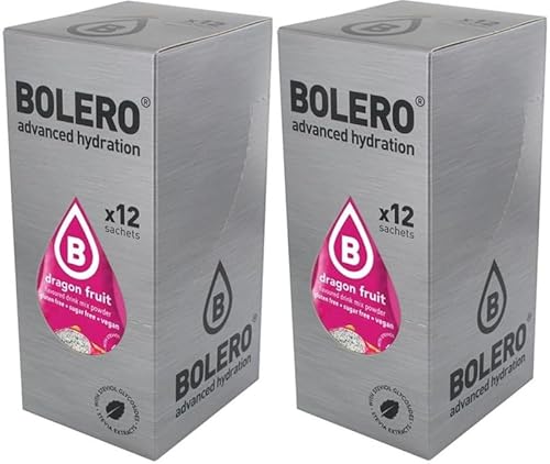 Bolero Preparado para Bebida de Fruta del Dragón, 12 Sobres, Sin Azúcar, Bajo en Calorías