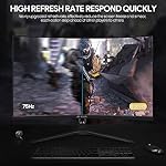 CRUA 27" Curved Gaming Monitor, FHD 1920x1080P, 144Hz/180Hz Computer Monitor, 1800R VA Screen, 120% sRGB, AMD FreeSync, HDMI & DP, Wall Mount Install- Black - Image 3