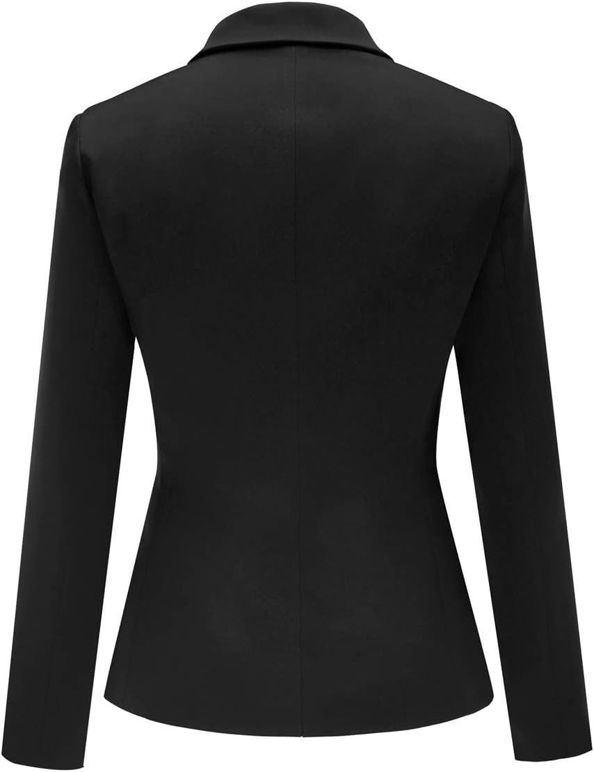 luvamia Women's Long Sleeve Formal Notch Lapel Button Down Blazer Pockets Jacket - Image 2