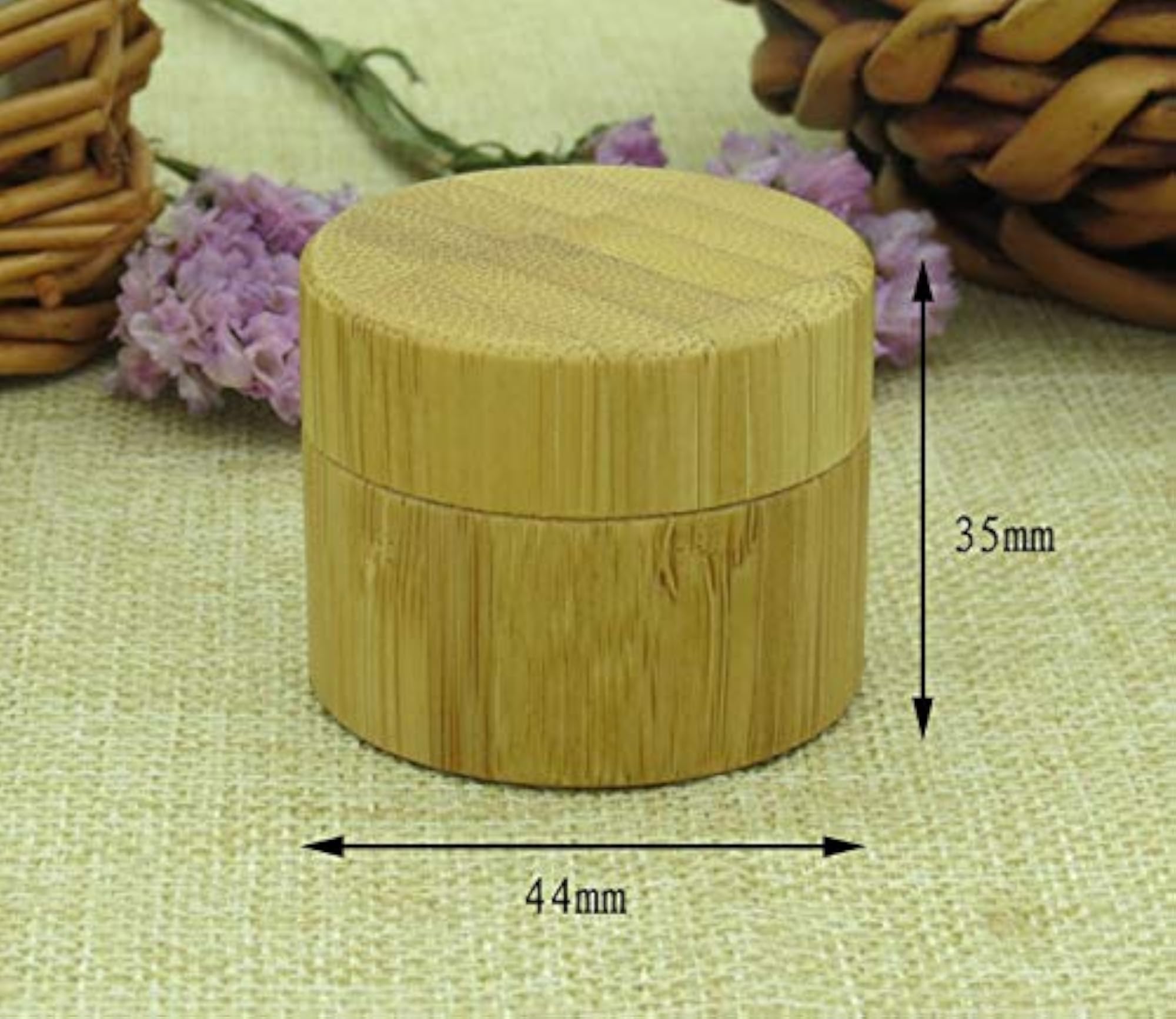 2pcs 15ml Refillable Cosmetic Jars with Bamboo Shell