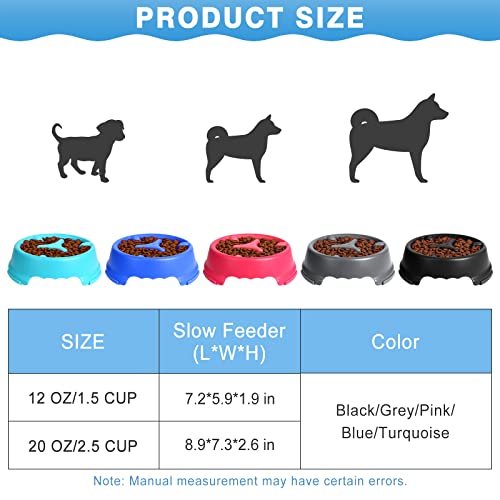 Wesen Slow Feeder Dog Bowl 2.5 Cup,Puzzle Dogs Feeding Bowls,Anti-Gulping Slow Eating Dog Food Water Dish #TOP5