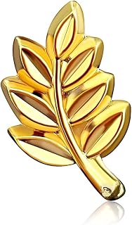 Anstecker Akazie Freimaurerei | vergoldete Pins Akazienzweig | Schmuck 10 mm Symbol Freimaurer, Edelstahl