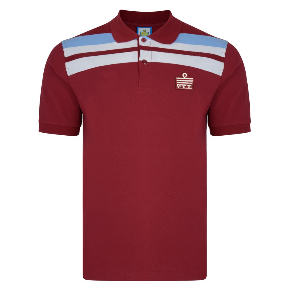 West Ham United Admiral 1982 Club Polo Shirt Claret/Sky Small Polyester