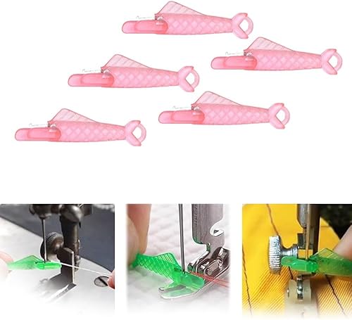 Miniatura 10 de Enhebrador de agujas para máquina de coser, tipo boca de pescado, aguja de máquina de coser, enhebrador de agujas de bricolaje, herramienta de Verde