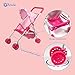 Baby Doll Collection Anivia Doll Stroller Heart Design Gifts for Toddlers and Girls Foldable Doll Stroller (DA004L Pink)