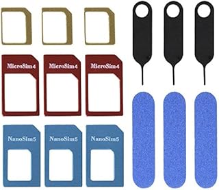 3 Set SIM Card Adapter 5 in 1 Nano Micro Standard SIM Card Converter Kit with SIM Card Folder and Needle