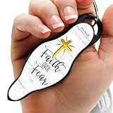 MUNIO Self Defense Keychain – Lightweight, Stylish & Portable Safety Tool for Women & Men – Non-Lethal Kubotan, Easy to Use, TSA Approved – Made in USA – Faith Over Fear Design