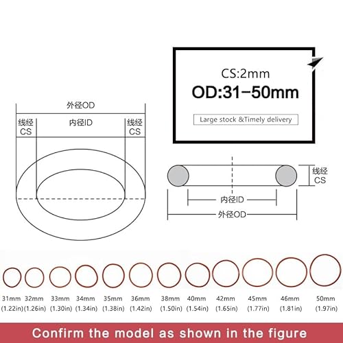 OD31/32/33/34/35/36/38/40/42/45/46/50 * 2mm Anello...