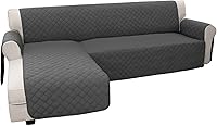 Easy-Going L-Shaped Sectional Sofa Cover for Dogs - Reversible Pet Furniture Protector, Water-Resistant Chaise Lounge Slipcover, Large Dark Gray (Large)