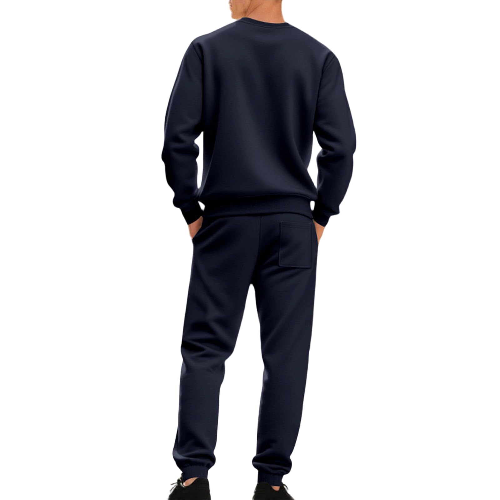 Pratico set di abbigliamento sportivo da uomo in poliestere a due pezzi, taglio ampio, per allenamento ad alta intensità e uscite casual, con più scomparti, tuta invernale per salotti da