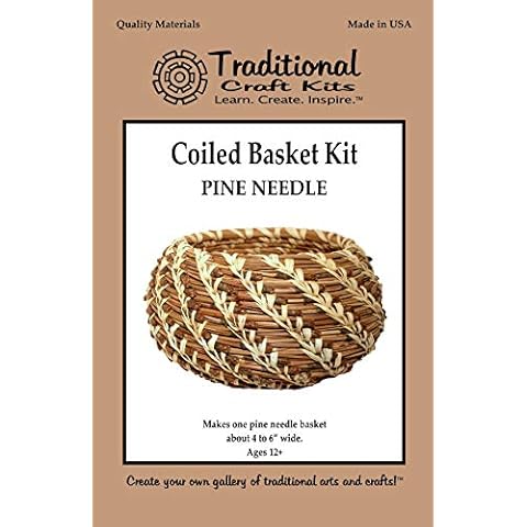 Traditional Craft Kits Coil Basket Kit - Pine Needle - Basket Weaving Kit Set with Supplies, Complete with Instructional Booklets and Basket Making Supplies Cover