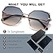 S.NOTIO Polygon Sunglasses for Women Fashion Designer Style Gradient octagon UV400 Geometric Lens Metal Frame Oversized (Green Gradient Brown)
