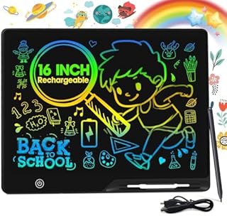 16 Inch LCD Writing Tablet for kids, Colorfuls Doodle Board, Rechargeable Kids Drawing Pad Education and Learning Toys for Ages3 4 5 6 7 8 Christmas Birthdays Gifts for Girls Boys Adults