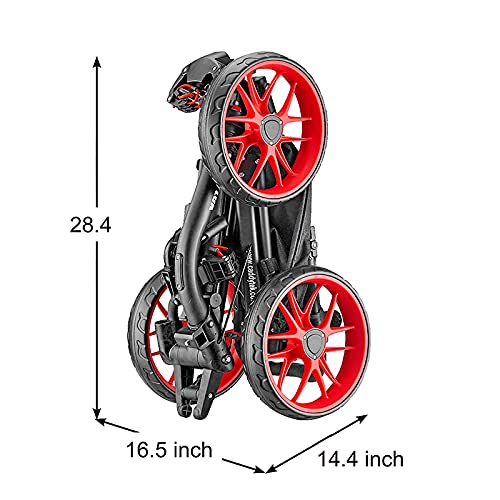 Caddytek facile pliage chariot de golf 3 roues, gris foncé