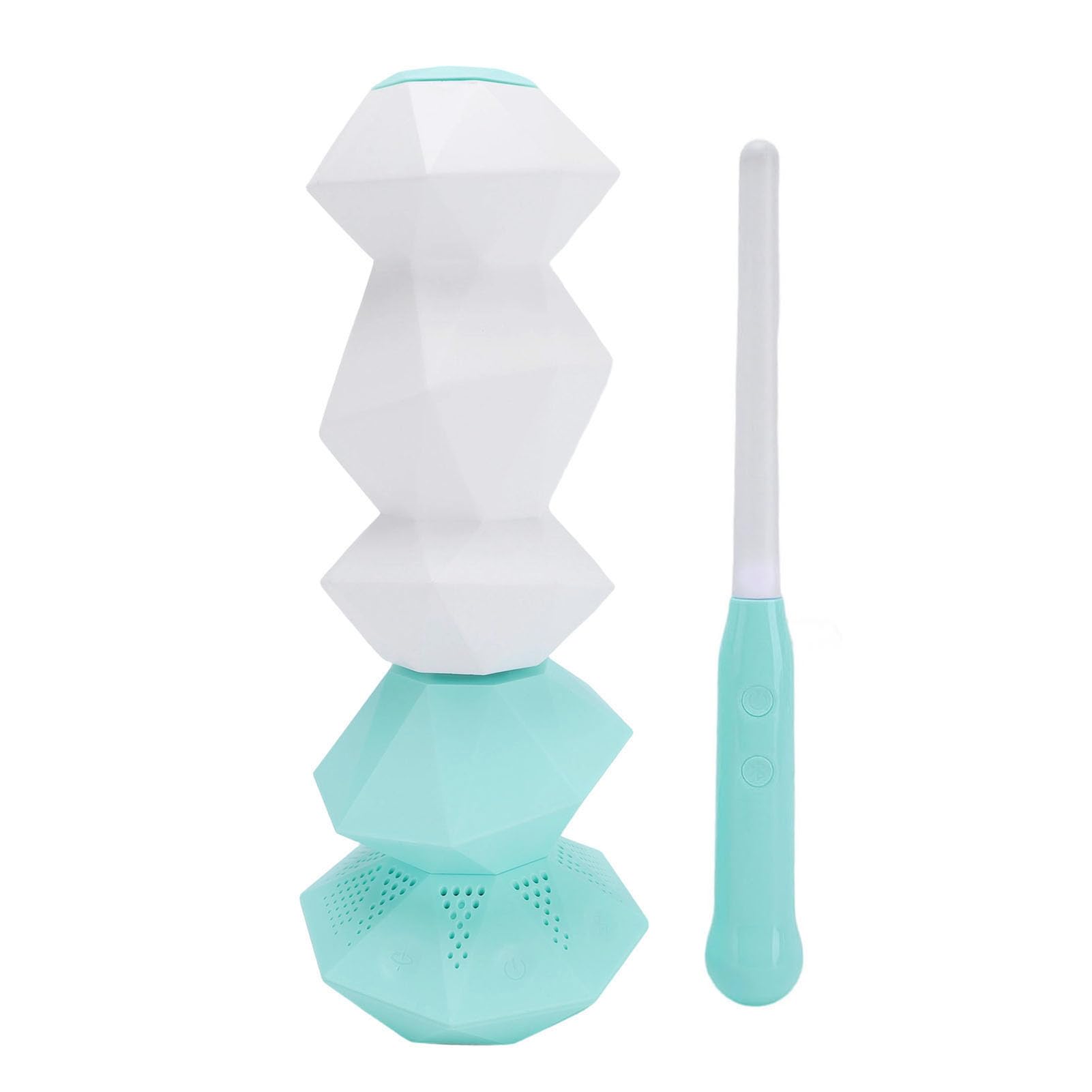 Cocoarm Veilleuse Musicale, ABS PE RVB, Lumière Ambiante de Bureau à Changement de Couleur avec Contrôle de la Baguette, Synchronisation Musicale, 400 MAh, 11,5 X 11,5 X 30, Cm, pour Chambre à (GREEN)