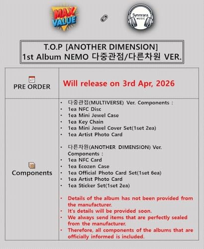 (NO AUDIO DISK) T.O.P [ANOTHER DIMENSION] 1st Album (NEMO-2 Ver Set.) K-POP