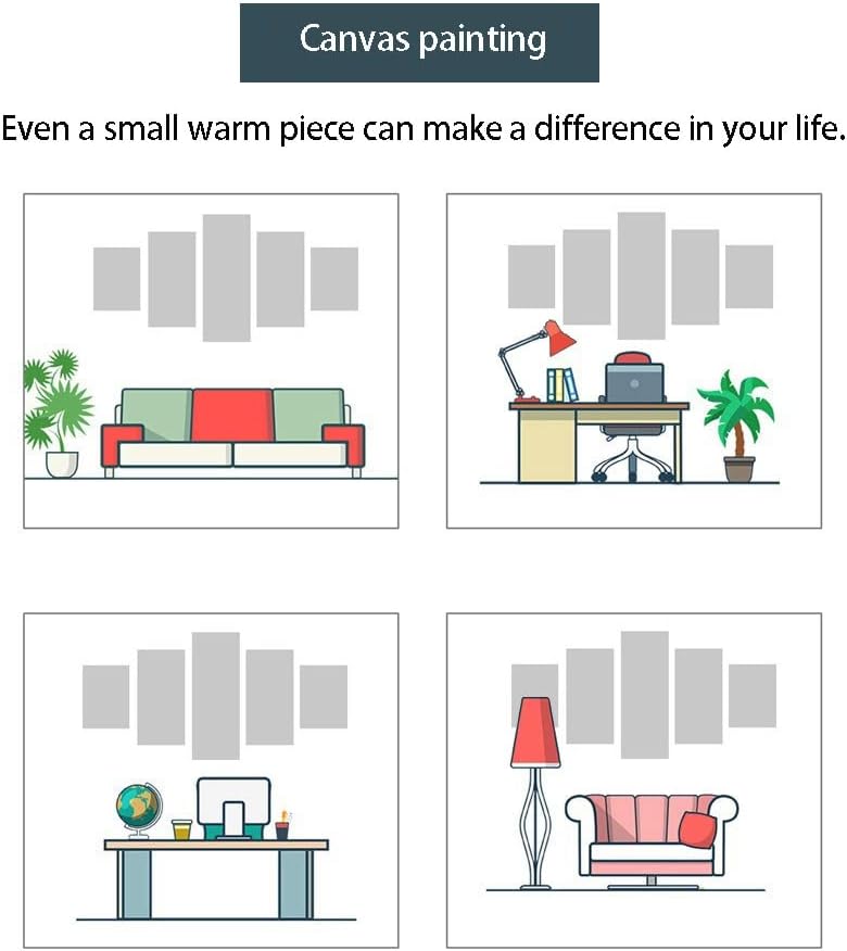 Miniatura 5 de ERGO PLUS Wall Art Painting Decoration Stretched Lake Sinclair Mountain Modern Artwork Printed on Canvas Oil Painting for Wall Decor Stretched and