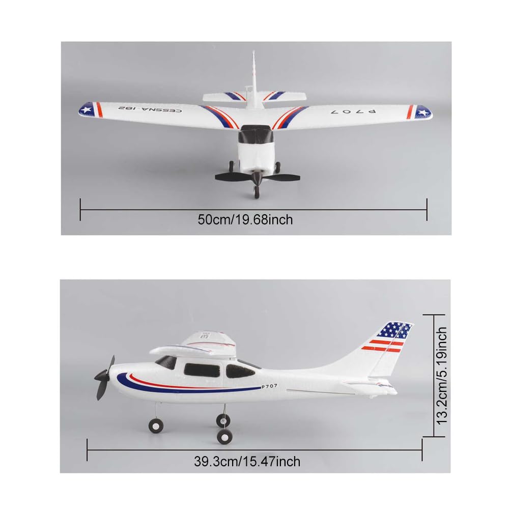 Avion Télécommandé CESSNA-182 2,4 GHz 3D6G 3 Canaux Moteur 1020 RC pour Adultes