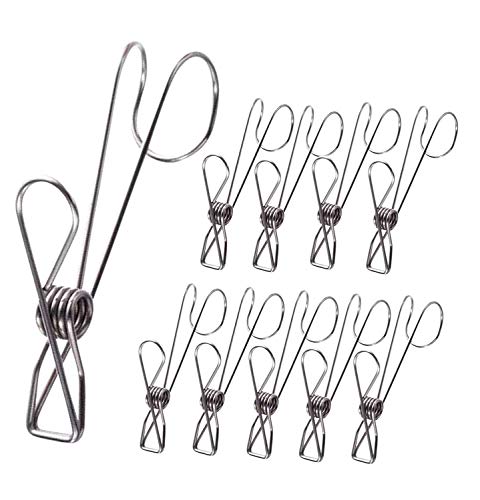 ステンレスクリップ フッククリップ キッチン 物干し洗濯バサミ 洗濯ばさみ 室内 室外ステンレス ピンチ 10個セット