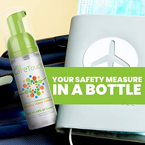 Care Touch Alcohol-Free Foaming Hand Sanitizer - 8 Pack - 1.69Oz Bottle - Travel Size, Fragrance-Free Moisturizing Hand Sanitizer For Home, Office, Gym #TOP1