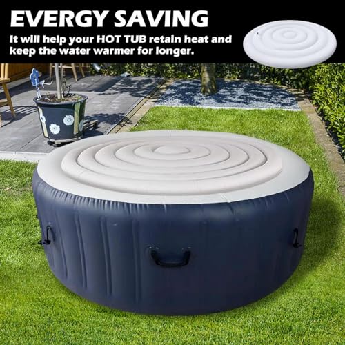 4.5 Ft Round Inflatable Hot Tub Cover, Foldable Energy Saving Lid Replacement for Outdoor Inflatable Hot Tubs by Haofy - Image 2