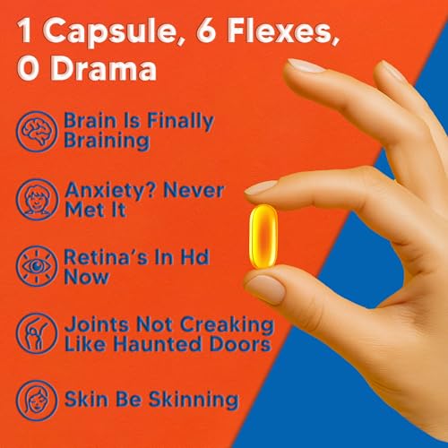 Image of 3X Triple Strength Omega 3 Fish Oil Capsules 1250 mg omega 3, 550 mg EPA and 350 mg DHA - Re-Esterified Triglyceride Form for Optimal Absorption, No Fishy Burps - 60 Capsules
