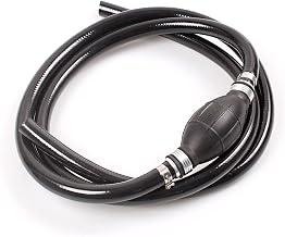 Fuel Line Assembly, 3/8 Inch Fuel Line Assembly with Primer Bulb, 6FT Nylon Braided Marine Fuel Hose Line Assembly with Primer Bulb for Marine Outboard Boat Motor RVs Tractors and Caravans