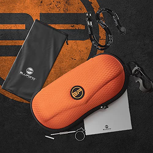 Image of BLUPOND Sunglasses Case Semi Hard EVA Shell with Metal Hanging Hook Belt Clip Sun Glasses Storage