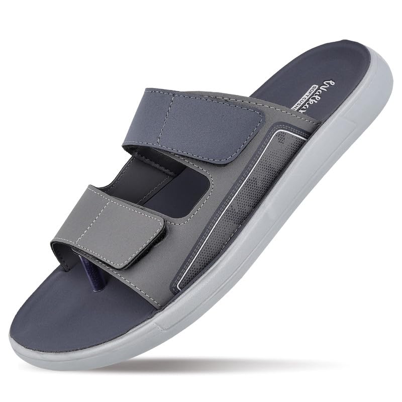 WALKAROO Men's Blue Slip-On Sandals WGR53377 Blue Grey - Image 6