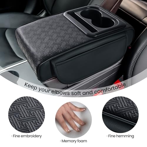 Car Armrest Center Console Cover with Cup Holder 2 Storage Box for Rear Seat Armrest Middle Console Cover 2.95 in Tall Relax Muscles Design, Ideal for Family Trips, Multi-Functional Center Console by DSCARCovers - Image 5